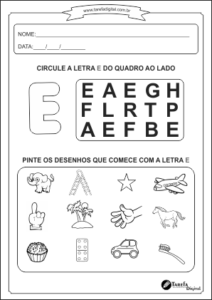 Alfabeto – Letra E