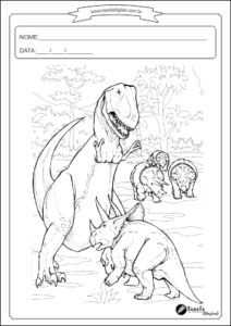 Desenho colorir – Dinossauros - Tarefa Digital